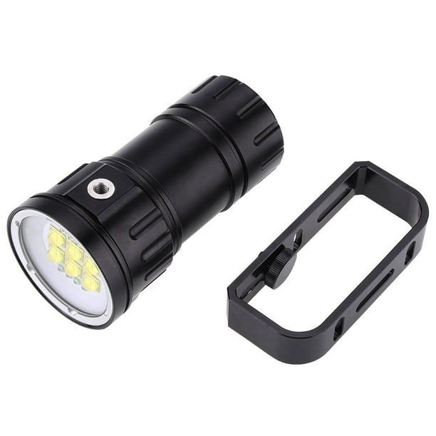 Wreck Diving and Walking Light LED Diving Flashlight 3.7V 28800Lm LED Photography Diving 80m Flashlight Torch with Bracket Stand for Outdoor Diving Cave Diving